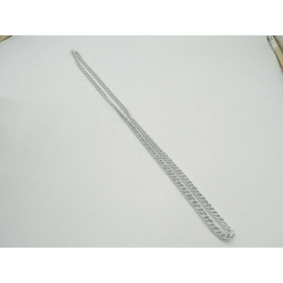 Pcraft Chain Link Silver Tone Long Necklace Vintag - Picture 4 of 4